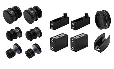 Комплект раздвижной системы для стеклянной душевой, нержавеющая сталь AISI 304, черная t401 BL купить в Екатеринбурге