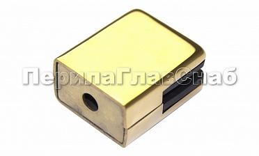 Стеклодержатель штампованный квадратный на плоскость для стекла 8 мм (4+4 мм), полированный, под золото (AISI 304) Фk352-88 купить в Екатеринбурге