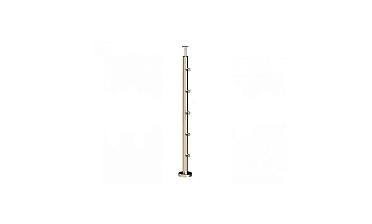 Стойка круглая Ø38.1: 5 ригеледержателей, полированная, высота 950 мм (AISI 304) k715 купить в Екатеринбурге