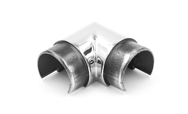 Отвод поручня 90°, с вставками для трубы Ø42.4 мм, полир., (AISI 304) k230-2 Отвод поручня 90°, с вставками для трубы Ø42.4 мм, полир., (AISI 304) k230-2