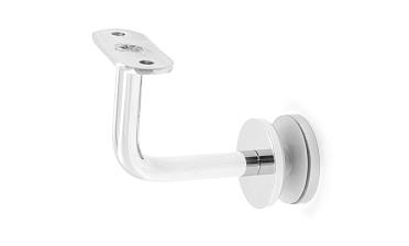 Держатель поручня на стекло 10-17 мм, с ложементом на плоскость, вынос 60х70 мм, Ø43х5 мм, нержавеющая сталь AISI 304, полированная k008-4 купить в Екатеринбурге Держатель поручня на стекло 10-17 мм, с ложементом на плоскость, вынос 60х70 мм, Ø43х5 мм, нержавеющая сталь AISI 304, полированная k008-4 купить в Екатеринбурге