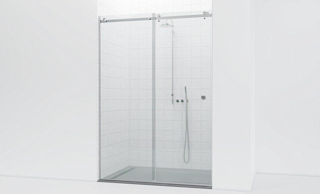 Комплект фурнитуры для душевой перегородки в проеме на профиле с раздвижной дверью t562-1