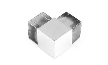 Отвод для поручня с пазом 40х40 мм, полированный, (AISI 304) k546 купить в Екатеринбурге