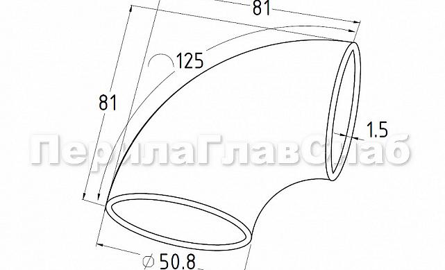 Отвод поручня под сварку под Ø50.8 мм, 400 Grit, (AISI 201) k021-8 2 Отвод поручня под сварку под Ø50.8 мм, 400 Grit, (AISI 201) k021-8 2