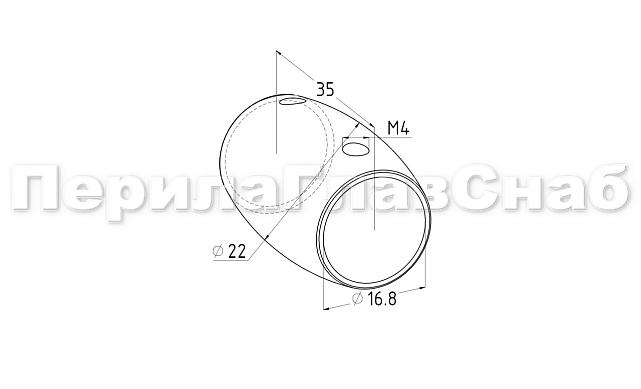Соединитель ригеля бочонок Ø16.0х1.5 мм, AISI 316 k062-2  3 Соединитель ригеля бочонок Ø16.0х1.5 мм, AISI 316 k062-2  3