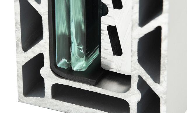 Комплект профиля зажимного для стекла 12мм и 6+6,с отверстиями, АНОД. алюминий 100х60мм, т100-1-12 9