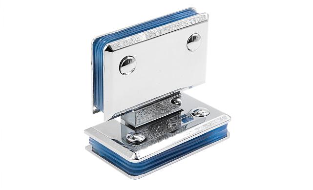 Петля для душевой кабины стекло-стекло 180° 90х55 мм латунь-хром, полированная t303 PC 7