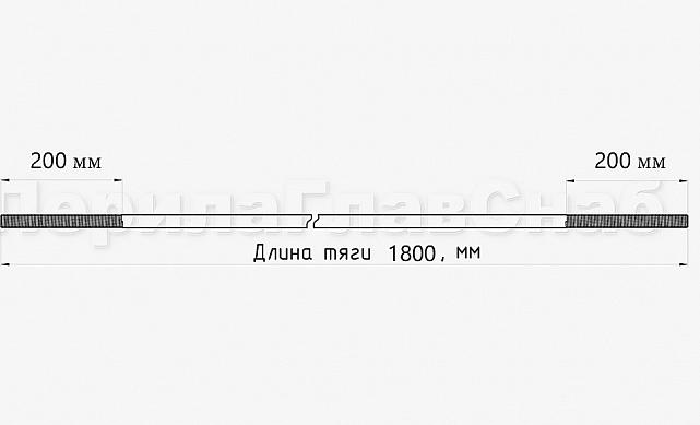 Ванта (тяга) для козырька с резьбой М16, длина 1800 мм (AISI 304) k667-1 2
