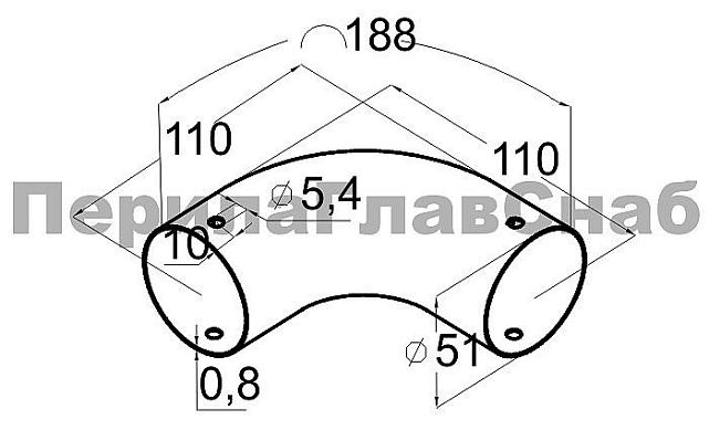 Отвод 90° для круглого пластикового поручня, золото k259-88 2