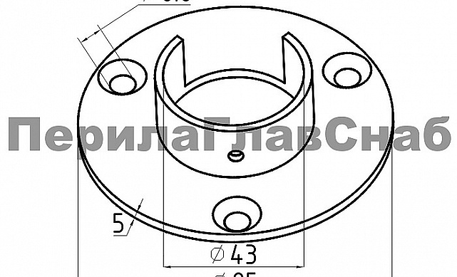 Фланец для трубы Ø42.4 мм, литой, полированный (AISI 304) k231-2 2 Фланец для трубы Ø42.4 мм, литой, полированный (AISI 304) k231-2 2