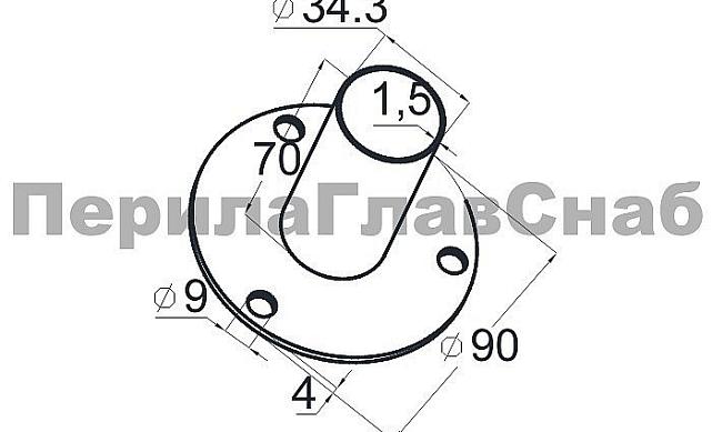 Треханкерная закладная для трубы Ø38.1х1.5 мм, на деревянную ступень ФЛАНЕЦ 3 мм (AISI 316) k232-3 2 Треханкерная закладная для трубы Ø38.1х1.5 мм, на деревянную ступень ФЛАНЕЦ 3 мм (AISI 316) k232-3 2