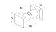 Ручка-кноб квадратная для стекла 6-12 мм, нержавеющая сталь AISI 304, полированная t669 PSS