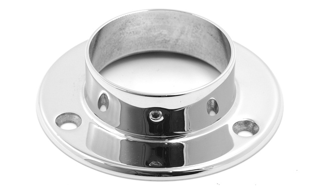 Фланец для трубы Ø50.8 мм, литой, полированный под 3 самореза 4.8 мм (AISI 304) k022 3 Фланец для трубы Ø50.8 мм, литой, полированный под 3 самореза 4.8 мм (AISI 304) k022 3