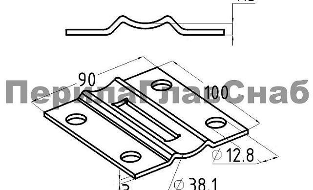Боковой крепеж стойки под Ø38.1 (AISI 201) k056 2 Боковой крепеж стойки под Ø38.1 (AISI 201) k056 2