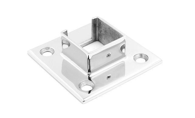 Фланец для трубы с пазом 40х40 мм, полированный, литой (AISI 304) k554 4 Фланец для трубы с пазом 40х40 мм, полированный, литой (AISI 304) k554 4