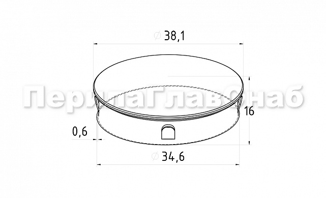 Заглушка штампованная на трубу Ø38.1х1.5 мм (AISI 304) полированная k036-6 2 Заглушка штампованная на трубу Ø38.1х1.5 мм (AISI 304) полированная k036-6 2