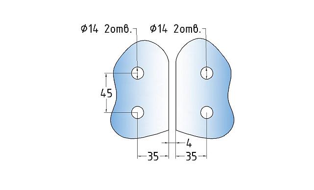 Петля для душевой кабины стекло-стекло 180°, без реза, нержавеющая сталь AISI 304, черная t313 BL 4