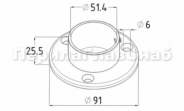 Фланец для трубы Ø50.8 мм, 90х3 мм, полированный, литой (AISI 316) k022-3 3 Фланец для трубы Ø50.8 мм, 90х3 мм, полированный, литой (AISI 316) k022-3 3