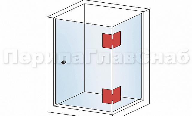Петля для душевой кабины стекло-стекло 90° 90х55 мм цинк, полированная t304 PZn 2