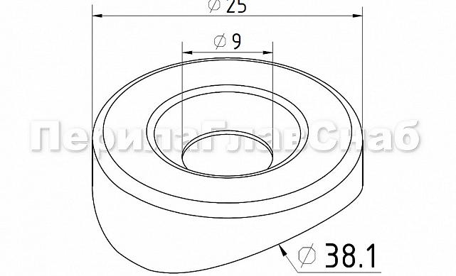 Шайба Ø25.4 мм под Ø38.1 мм, полированная, (AISI 304) k063 2