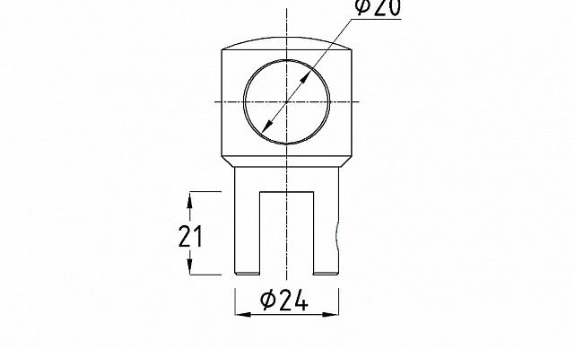 Крепежный элемент труба-стекло, глухой, для трубы 19 мм, цинк-хром полированный t913 PZn 3