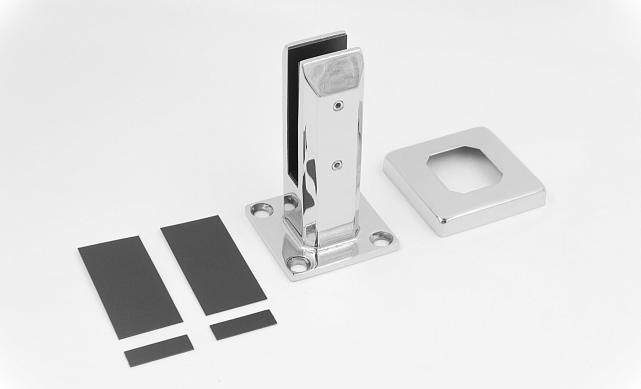 Стеклодержатель литой напольный, плоский 45х50х160 мм, для стекла 10-12 мм, полированный AISI 316 k275-8 3