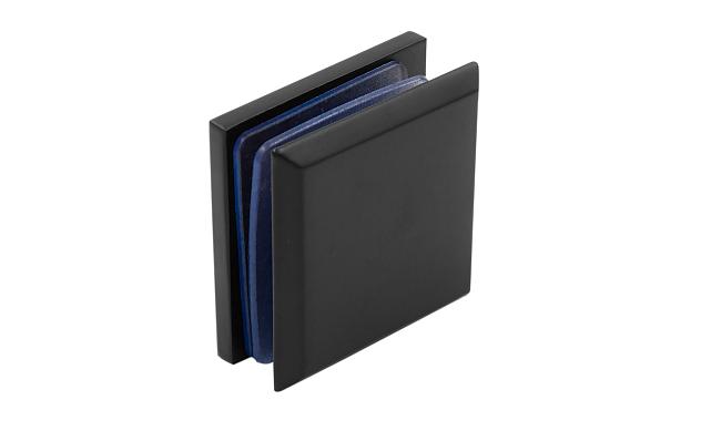  Коннектор для душевой кабины стена-стекло 45х45, вырез 67, цинк, черный t730 BZn 7