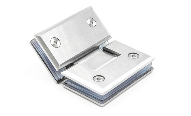 Петля для душевой стекло-стекло 90х55 мм, 135°, нержавеющая сталь AISI 304, шлифованная t302 SSS 5 Петля для душевой стекло-стекло 90х55 мм, 135°, нержавеющая сталь AISI 304, шлифованная t302 SSS 5