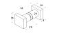 Ручка-кноб квадратная, для стекла 6-12мм, черная t669 Bl