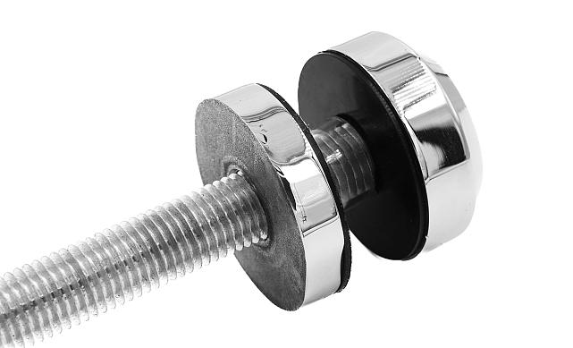 Стеклодержатель Ø50х10х18, шпилька М16х205 мм, для стекла 8-40 мм, AISI (201), с возможностью регулировки выноса до 65 мм, для торцевого крепления стекла, полированный, литой k277-3 8