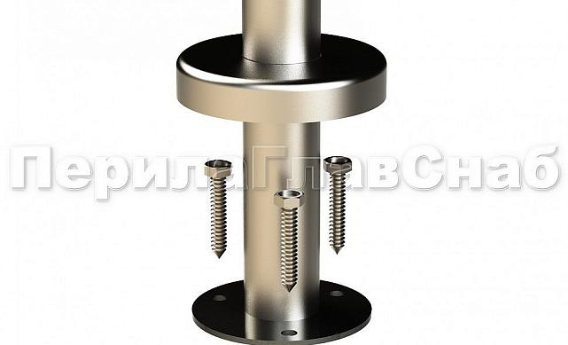 Стойка круглая Ø38.1: 4 литых зажимных стеклодержателя, полированная, высота 950 мм (AISI 304) k724 5