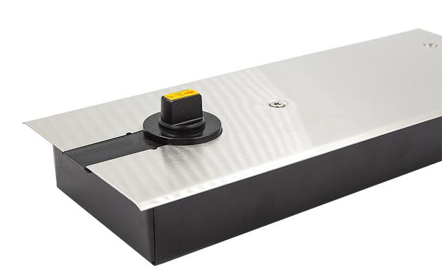 Доводчик для стеклянной двери до 100 кг EN4, напольный, 500 тыс, циклов, нержавеющая сталь AISI 304, шлифованная t184-3 SSS 10