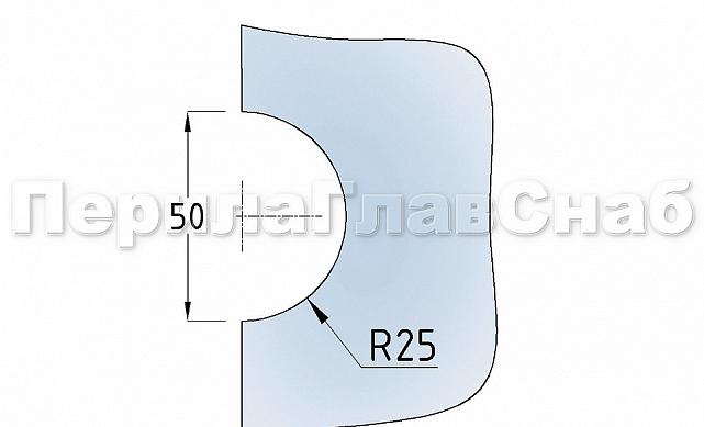 Коннектор стена-стекло с анкером, полированный, вырез 09 t191 PSS 4