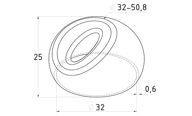 Наконечник штамп, под 30°, Ø32 мм х 0,6 мм, для Ø32-50.8 мм, AISI 201 k550-5 3