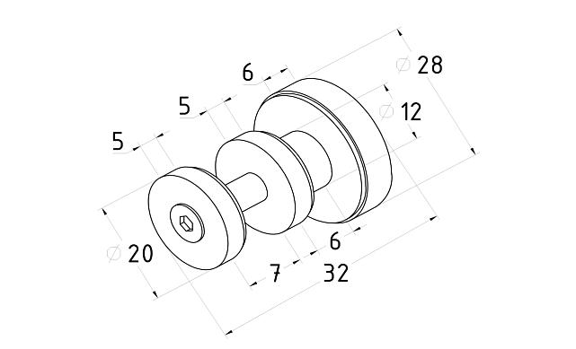 Крепление трека к стеклу AISI 304 шлифованное t449 SSS  2