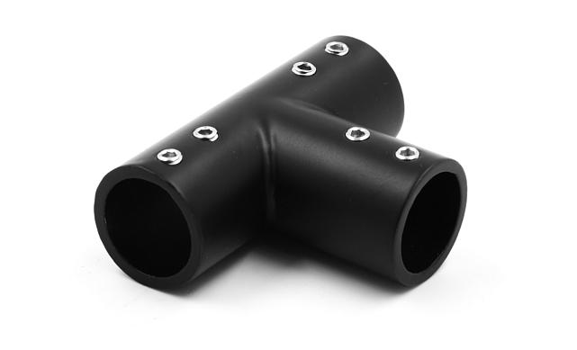 Соединитель-тройник для трубы 19 мм, нержавеющая сталь AISI 304, черная t902 BZn 6
