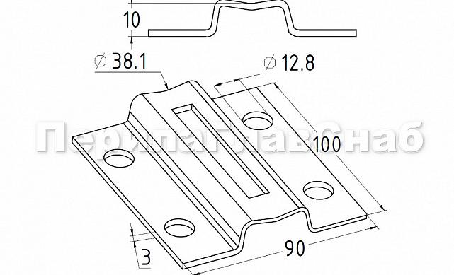 Боковой крепеж стойки под Ø38.1 мм, полированный (AISI 316) k056-2 2 Боковой крепеж стойки под Ø38.1 мм, полированный (AISI 316) k056-2 2