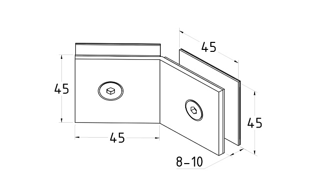 Коннектор для душевой кабины стекло-стекло 135°, цинковый сплав, черная  t736 BZn 2 Коннектор для душевой кабины стекло-стекло 135°, цинковый сплав, черная  t736 BZn 2