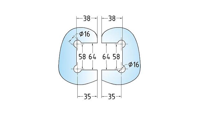 Петля для душевой кабины стекло-стекло 180°, 90*55, цинк, черн. t303 BZn 2