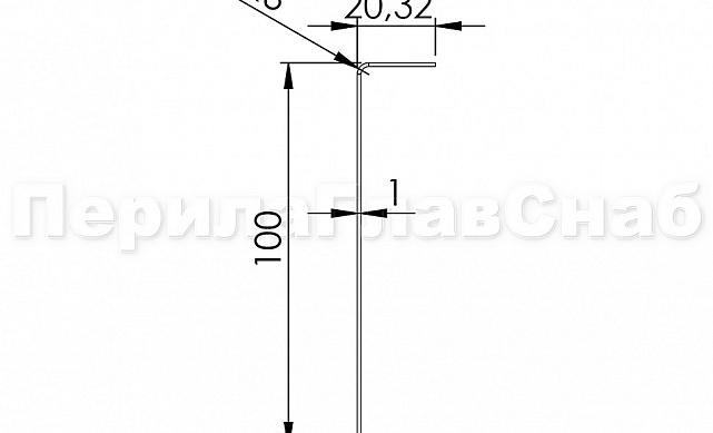 Лицевая накладка из полированной нержавейки на профиль т100 20,3х101мм длина 2 м т100-13  3