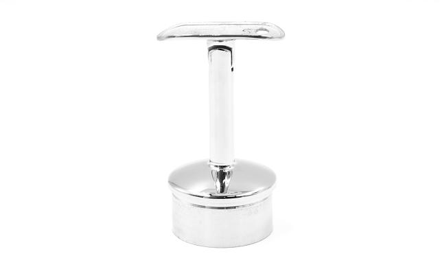 Наконечник палец на стойку Ø50.8х1.5 мм с регулируемым ложементом под поручень Ø50.8 мм, литой, полированный, нержавеющий AISI 304 k042 3