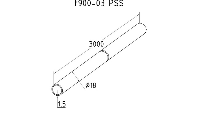 Штанга 18х1.5х3000 мм полированная t900-03 PSS 3 Штанга 18х1.5х3000 мм полированная t900-03 PSS 3