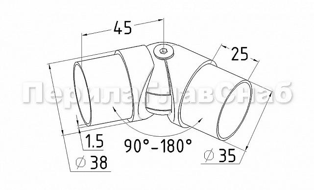 Поворот литой, регулируемый, шаровый, под Ø38.1 мм, полированный, (AISI 316) k250-2 2 Поворот литой, регулируемый, шаровый, под Ø38.1 мм, полированный, (AISI 316) k250-2 2