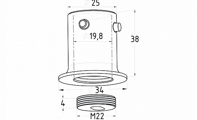 Соединитель стена-труба 19 мм, цинк, черный t907 BZn  2  Соединитель стена-труба 19 мм, цинк, черный t907 BZn  2