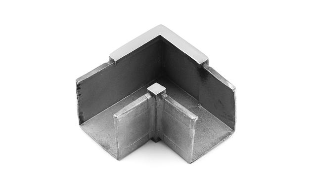 Отвод для поручня с пазом 40х40 мм, полированный, (AISI 304) k546 6