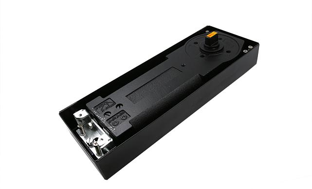 Доводчик для стеклянной двери до 100 кг EN4, напольный, 500 тыс, циклов, нержавеющая сталь AISI 304, шлифованная t184-3 SSS 3