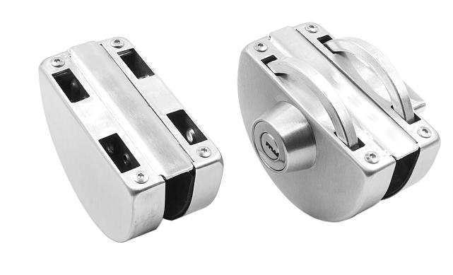 Замок для стеклянной двери с ответной частью на стекло, без вырезов в стекле шлифованный t109 SSS 6