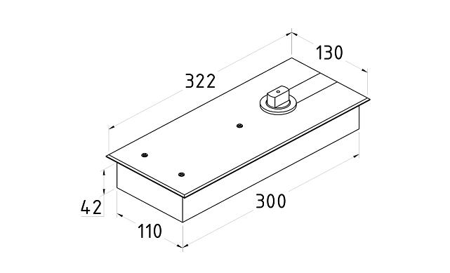 Доводчик для стеклянной двери до 100 кг EN4, напольный, 500 тыс, циклов, нержавеющая сталь AISI 304, шлифованная t184-3 SSS 2