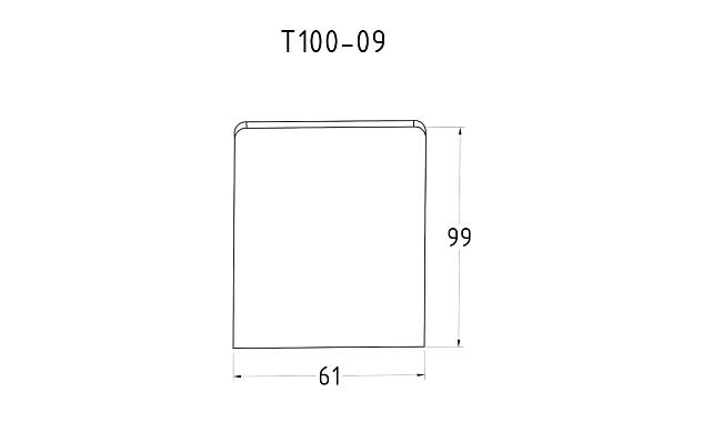 Заглушка торцевая 100х62 мм для профиля т100 т100-09 2
