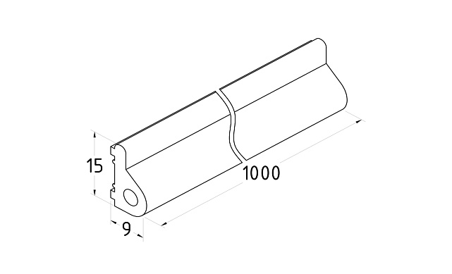 Порог для душевых перегородок 1000 мм, черный матовый Фt118 ALBL 2 Порог для душевых перегородок 1000 мм, черный матовый Фt118 ALBL 2